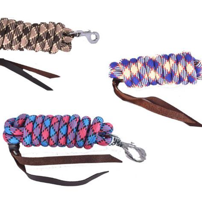 134	

(3) 8' Braided Softy Cotton Lead Rope.
Features assorted colors in a diamond pattern. Lead is equipped with NP Bolt snap and...