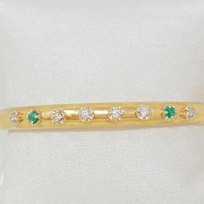 #1134 â€¢ 14K Gold Bracelet With Accent Diamonds-9.4g