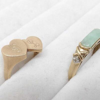 #1332 â€¢ 2 10k Gold Rings, 4.7g sizes 5 and 7 weighs approx 4.7 g. 
