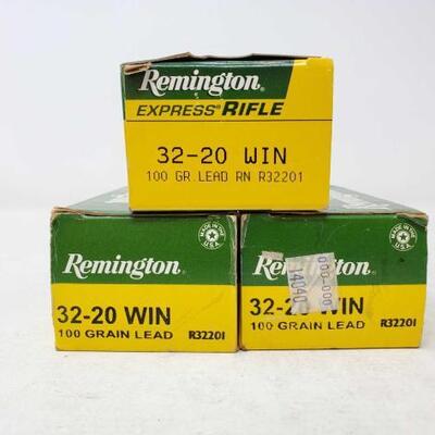 #978 â€¢ Approx 150 Rounds Of High Velocity Remington 32-20 Win 100 Grain Lead RN R32201