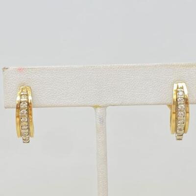 #1136 • 14K Gold Diamond Earrings- 4.9g