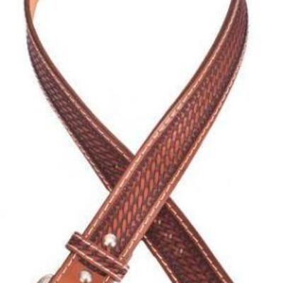 158	

Showman Â® Men's Agrentina Cow Leather Belt.
This belt is made from Argentina cow leather, genuine hand tooled, and is dark brown...