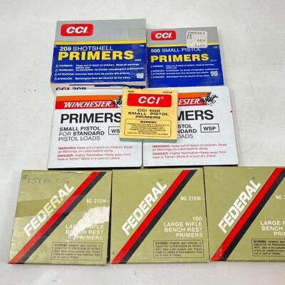 #8420 • 300 Large Rifle Primers, Approx 100 Shotshell Primers, Approx 20 Small Pistol Primers
