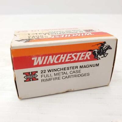 #962 â€¢ Approx 50 Rounds Of Winchester 22 Winchester Magnum Metal Case