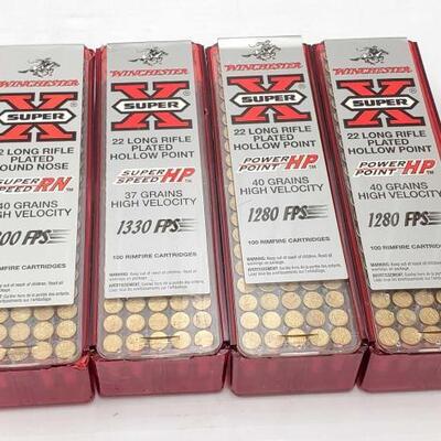 #958 â€¢ New Approx 400 Rounds Of Winchester Super X 22 Long Rifle Plated Round Nose 40 Grains High Velocity
