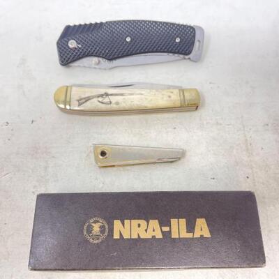 #1096 â€¢ 4 NRA Pocket Knives