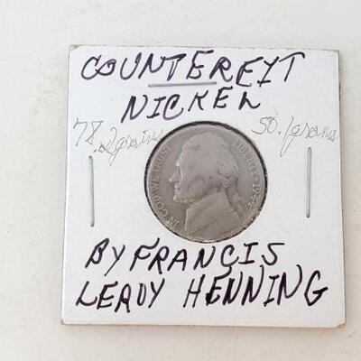 #1934 • One Counterfeit Nickel By Francis Leroy Henning