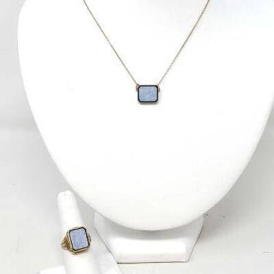 #1326 • 10k Gold Ring And Necklace- 8.3g

