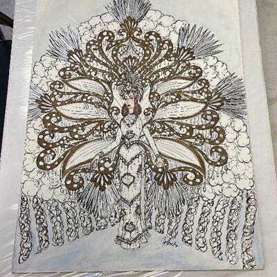https://www.ebay.com/itm/124838546494	HC1002: Original Art Colombo - 1996 Caesar Queen's Costume Sketch New Orleans Ma

