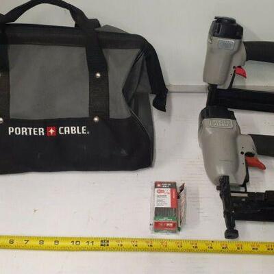 https://www.ebay.com/itm/124841570465	EL8014 Porter Cable Tool Bag with Two (different sized) Finishing Nail Guns 
