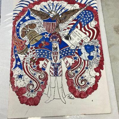 https://www.ebay.com/itm/124838546492	HC1003: Original Art Colombo - 1996 Caesar King's Costume Sketch New Orleans Mar
