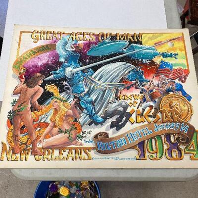 https://www.ebay.com/itm/124838546496	HC1012 Original Art Frolich - 1984 Caesar Theme Marker on Paper Sketch New Orlea
