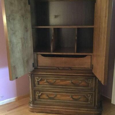 Interior of Stanley Highboy/Armoire.