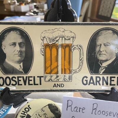 1932 Presidential election Franklin D Roosevelt anti-prohibition beer metal license plate