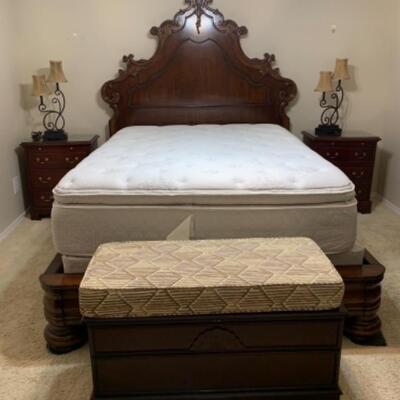 Queen Size Bed with Mattress and Box Springs