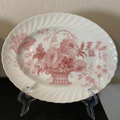 Vintage Clarice CliffCharlotte Red Transferware Platter