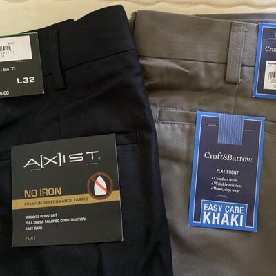 Croft & Barrow Khaki Pants & Axist Black Dress pants Brand New Size 34x32 - $25