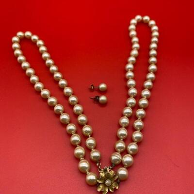 Faux Vintage Pearls & Earrings - $25