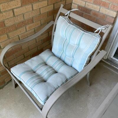 3PC Patio Set W/Vintage Watering Can. 2xChairs W/Cushions & 2-Tier Glass Top Table - $75