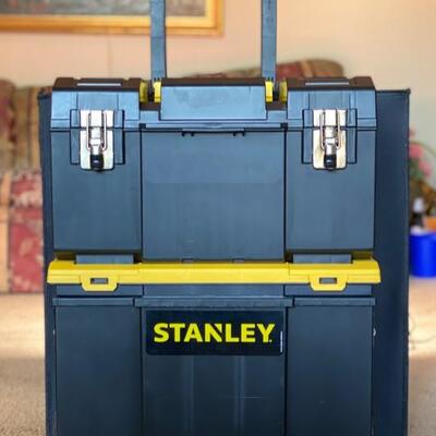 Like New Stanley 3-In-1 Detachable Rolling Mobile Tool Box Lockable Storage Organizer - $35