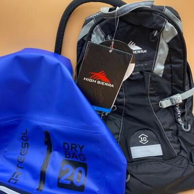 Arteesol Dry Bag Floating Backpack & High Sierra Hydrhike 10L Hydration Pack New - $40