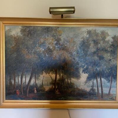 1966 Bauret Framed & Lighted Painting 40"x28" - $75