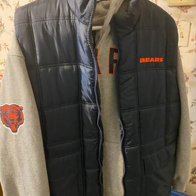 Chicago Bears 3PC Fan Apparel. Urlacher Nike Jersey & Bears Hoodie W/Puff Vest - $75