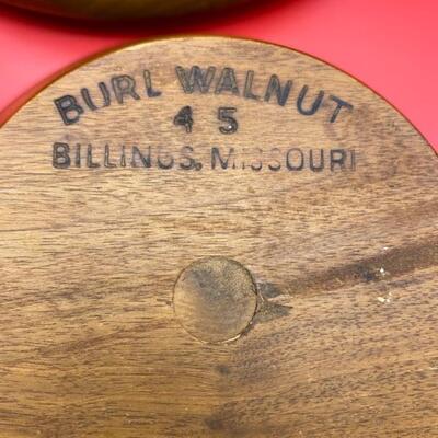 Burl Walnut Missouri 5PC Bowls & A Black Walnut Lazy Susan - $40