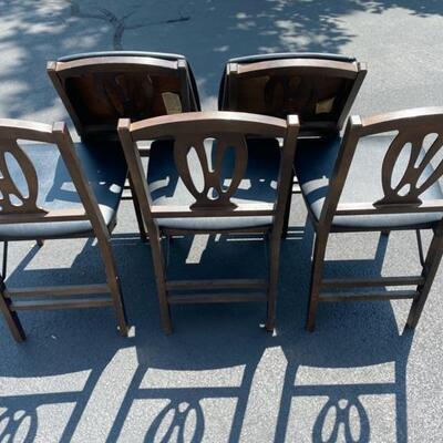 MCM Stakmore Solid Wood Frame W/Vinyl Cushioned Seat Folding Chair Set of 5 - $125