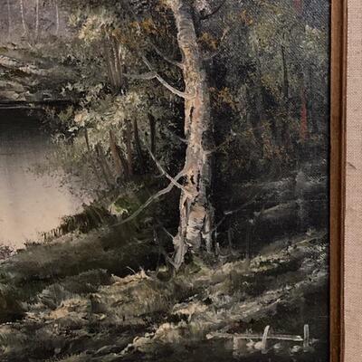 Framed & Lighted Tedeschi Landscape W/Certificate 32"x20" - $90