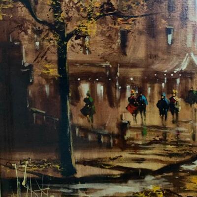 Vintage Parisian Style Artwork 29" x 25" - $50