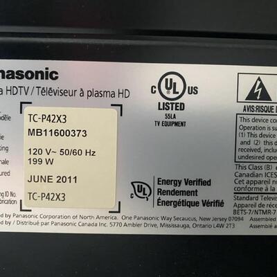 Panasonic Viera Plasma HDTV W/Remote - $80