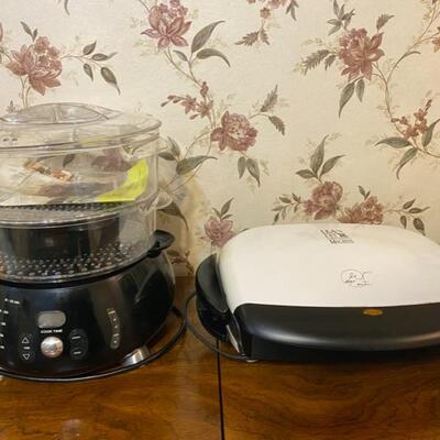 Food Network 7-Quart Food Steamer & George Foreman GRP4 Grilling Machine - $35