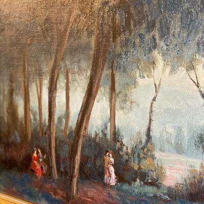 1966 Bauret Framed & Lighted Painting 40"x28" - $75