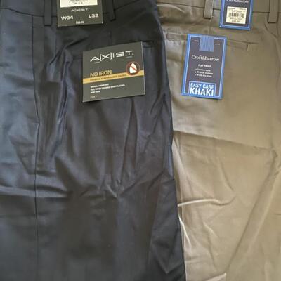 Croft & Barrow Khaki Pants & Axist Black Dress pants Brand New Size 34x32 - $25