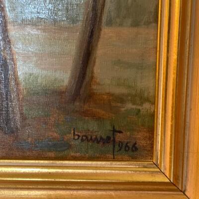 1966 Bauret Framed & Lighted Painting 40"x28" - $75