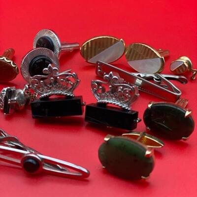 9 Pairs of Vintage Cufflinks & 6 Tie Clips - $30