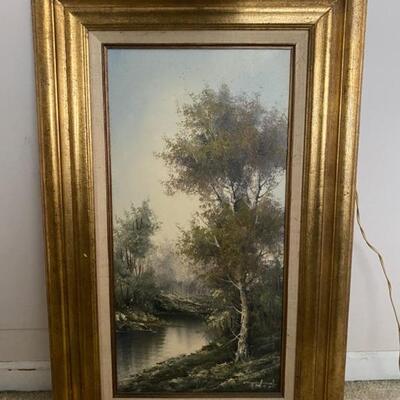 Framed & Lighted Tedeschi Landscape W/Certificate 32"x20" - $90