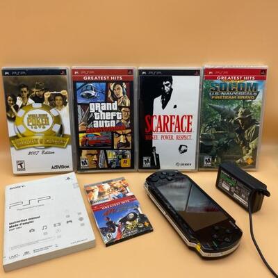PSP-1001 W/6 Games, Manual & Charger - $70