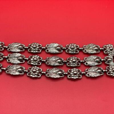 Silvertone Vintage 3 Strand Bracelet - $25