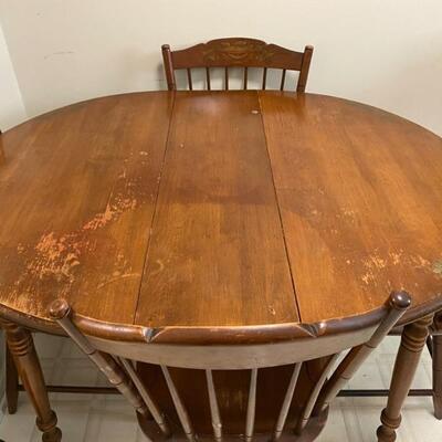 Vintage L. Hitchcock Stenciled Dining Table & 4 Chairs - $240