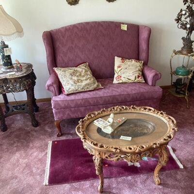high back settee