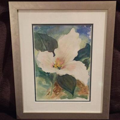 Beautiful Flower Matted and Framed