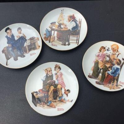 Four Beloved Classic Norman Rockwell 1982 Series Plates 