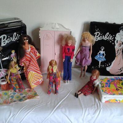 Vintage Barbie dolls.