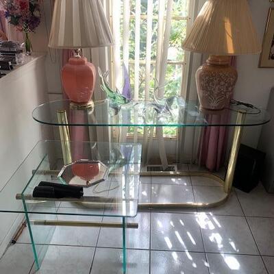 Glass & Gold Accent Tables 