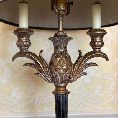 Vintage Bronze & Black Pineapple Candlestick Floor Lamp - $75