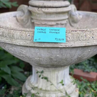 Vintage Concrete Cherub Fountain 