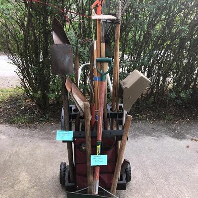 Lawn & Garden Dolly Tool Organizing Cart & Yard Tools