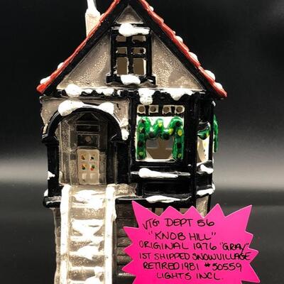 Vintage Department 56 Original 1976 Snow Village "Knob Hill Grey" - Call For Price